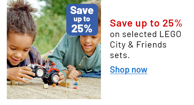 Save up to 25% on selected LEGO