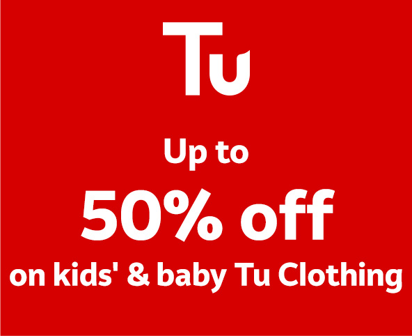 Save up to 50% on kids' and baby clothing