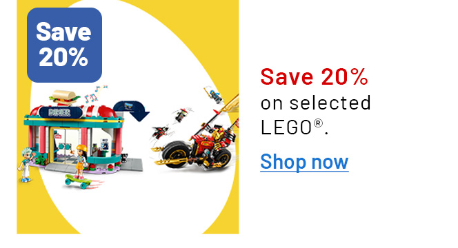 Save 20% on selected LEGO