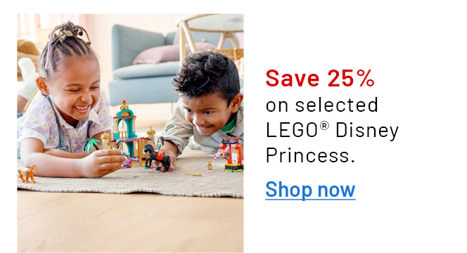 Save 25% on selected LEGO Disney Princess
